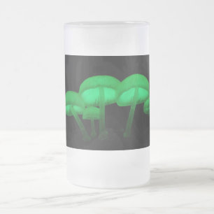 Glowing Mushrooms Frosted Glass Beer Mug