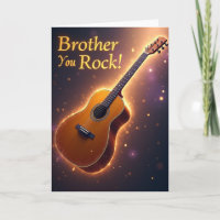 Glowing Musical Brother You Rock Card