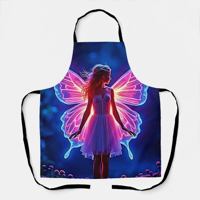 Glowing Mystical Butterfly Fairy Art Apron (Front)