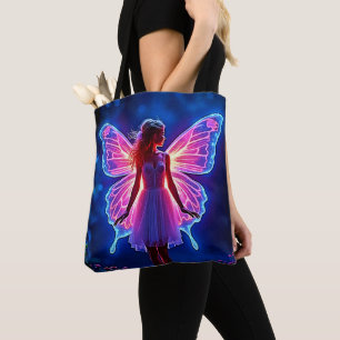 Glowing Mystical Butterfly Fairy Art Tote Bag