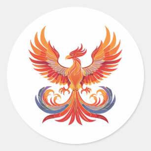 Glowing mythological Fantasy Phoenix Bird Classic Round Sticker