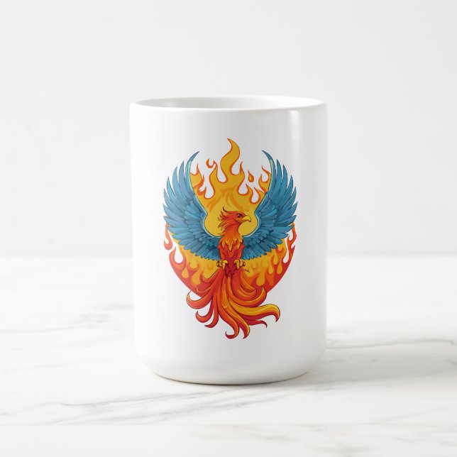 Glowing mythological Fantasy Phoenix Bird Coffee Mug (Center)