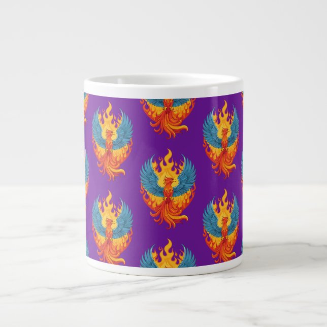 Glowing mythological Fantasy Phoenix Bird Large Coffee Mug (Front)
