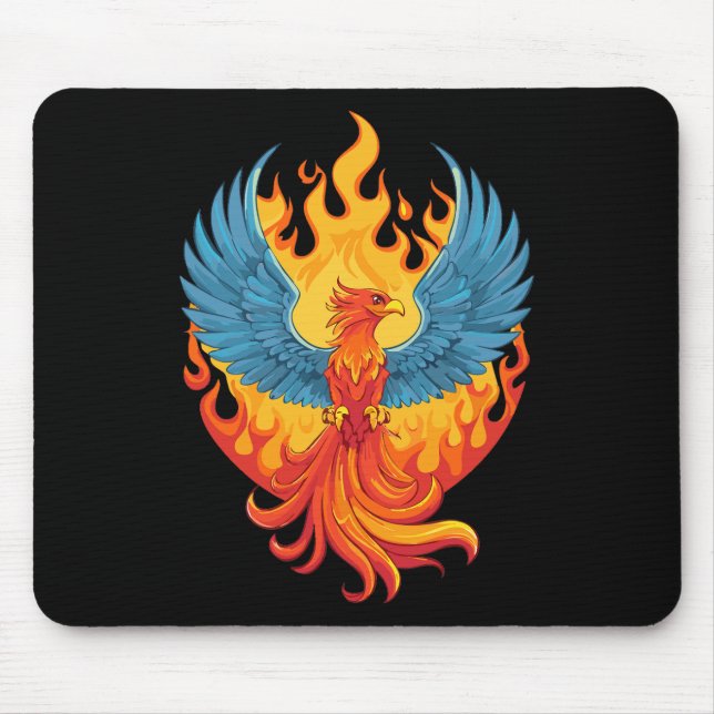 Glowing mythological Fantasy Phoenix Bird Mouse Mat (Front)