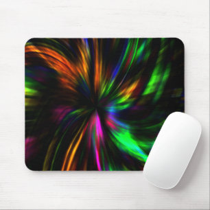 Glowing Neon Art Modern Psychedelic Trendy Mouse Mat