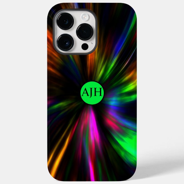 Glowing Neon Art Monogram Psychedelic Trendy Case-Mate iPhone Case (Back)