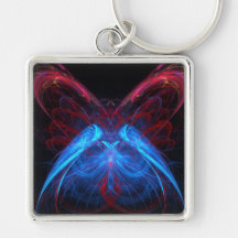 Glowing Neon Butterfly Flame Fractal Abstract Art