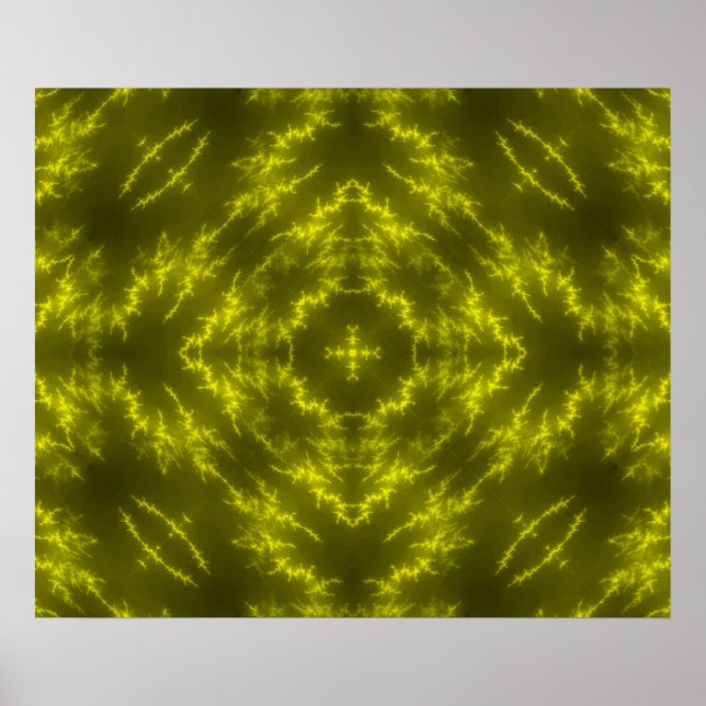 Glowing Neon Electric Thunder Bolts Poster (Front)