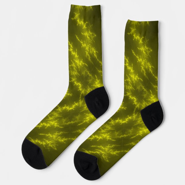 Glowing Neon Electric Thunder Bolts Socks (Left)