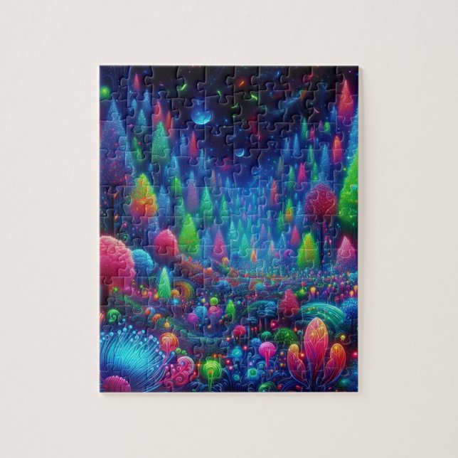  Glowing Neon Forest Jigsaw Puzzle (Vertical)