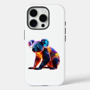 Glowing Neon Koala – Vibrant Fantasy Wildlife Art iPhone 16 Pro Case