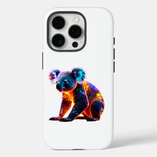 Glowing Neon Koala – Vibrant Fantasy Wildlife Art Case-Mate iPhone Case (Back)