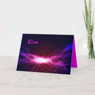 Glowing Neon Stars Bar Bat Mitzvah Thank You card