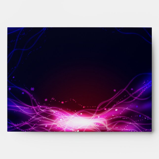 Glowing Neon Stars Bat Mitzvah Envelope pink (Front)
