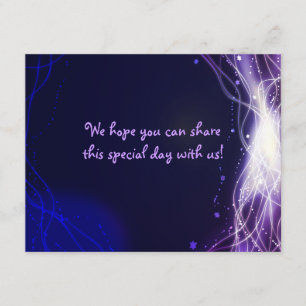 Glowing Neon Stars Bat Mitzvah REPLY Card
