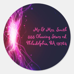 Glowing Neon Stars Bat Mitzvah Retern Sticker Seal