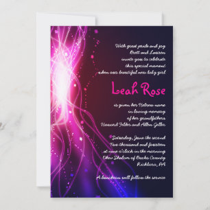 Glowing Neon Stars Jewish Baby Naming Invitation