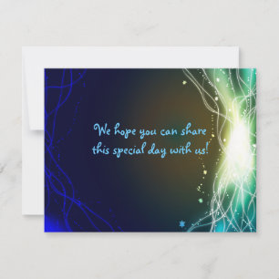Glowing Neon Stars Jewish Wedding Reply Card