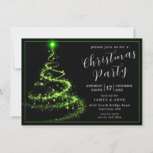 Glowing Neon Tree Christmas Party Invitation