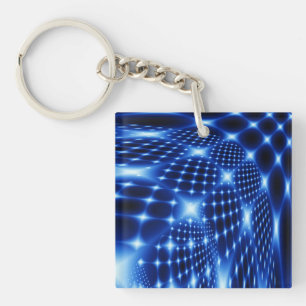 Glowing net fractal key ring