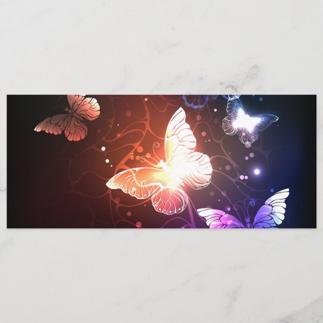 Glowing Night Butterflies Advice Card (Front)