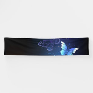 Glowing Night Butterflies Banner
