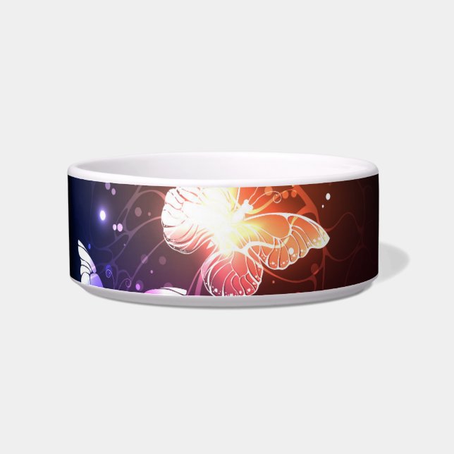 Glowing Night Butterflies Bowl (Left)