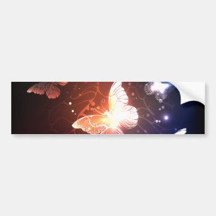 Glowing Night Butterflies Bumper Sticker