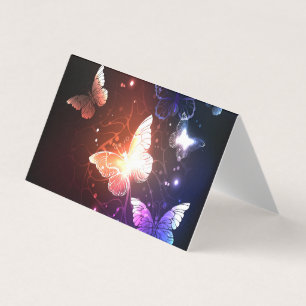 Glowing Night Butterflies Business Card