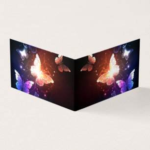 Glowing Night Butterflies Business Card