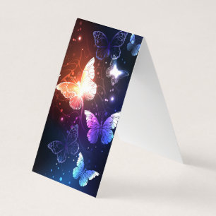 Glowing Night Butterflies Business Card