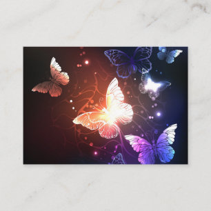 Glowing Night Butterflies Business Card