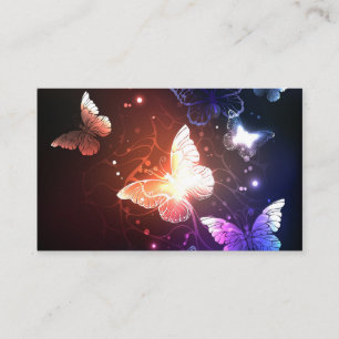 Glowing Night Butterflies Business Card