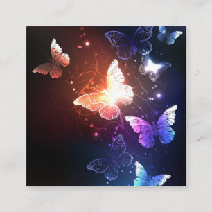 Glowing Night Butterflies Calling Card