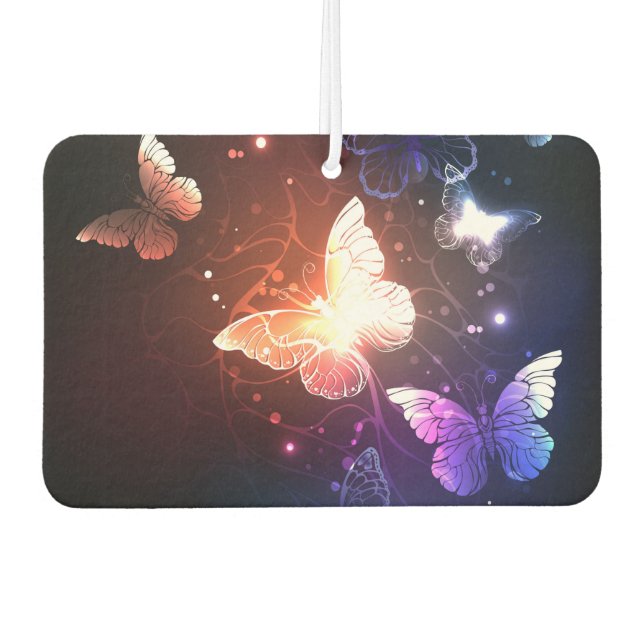 Glowing Night Butterflies Car Air Freshener (Front)