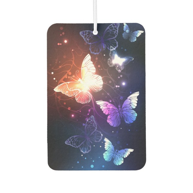Glowing Night Butterflies Car Air Freshener (Front)