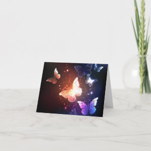 Glowing Night Butterflies Card