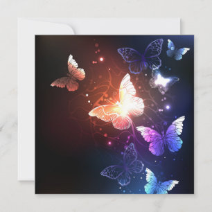 Glowing Night Butterflies Card