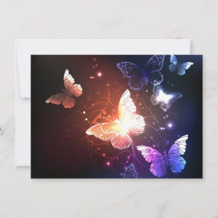 Glowing Night Butterflies Card