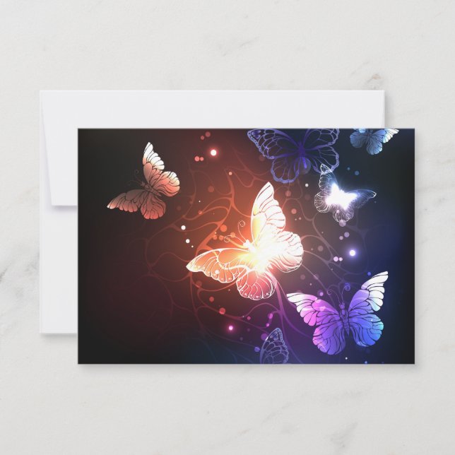 Glowing Night Butterflies Card (Front)