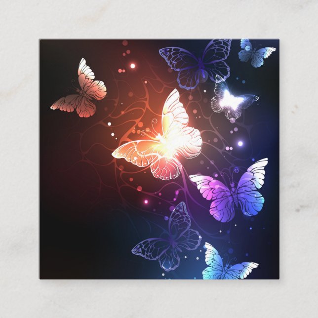 Glowing Night Butterflies Discount Card (Front)