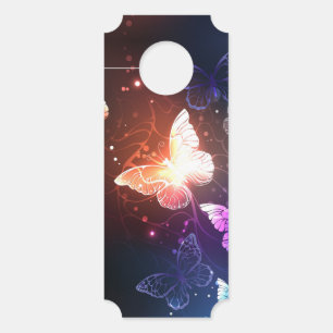 Glowing Night Butterflies Door Hanger
