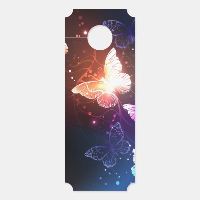 Glowing Night Butterflies Door Hanger (Front)