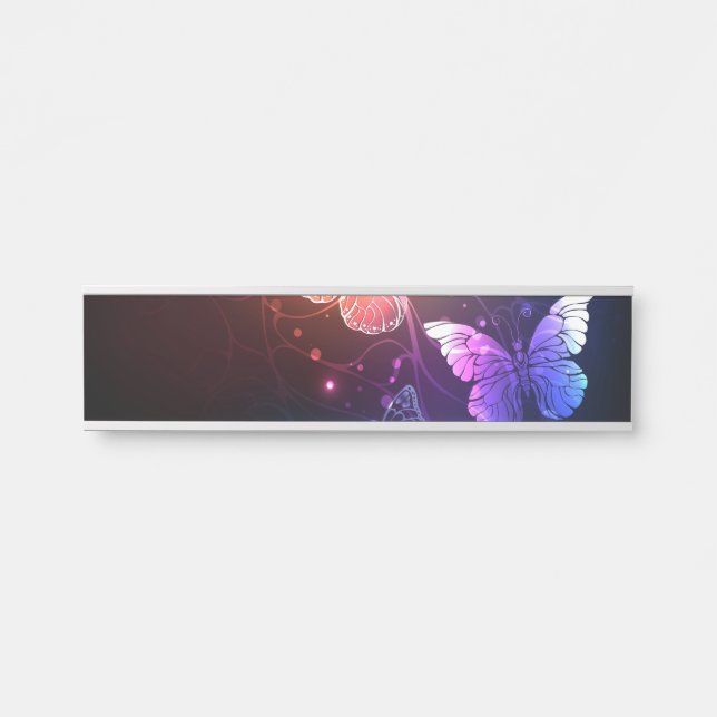 Glowing Night Butterflies Door Sign (Front)