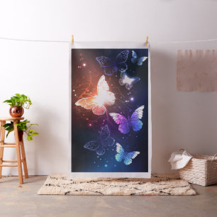 Glowing Night Butterflies Fabric