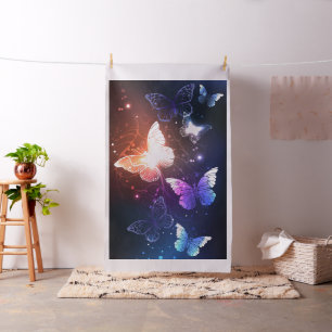 Glowing Night Butterflies Fabric