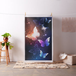 Glowing Night Butterflies Fabric