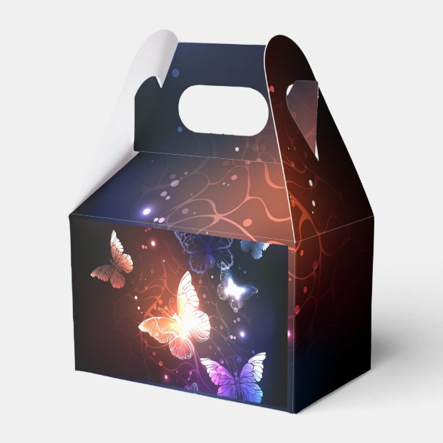 Glowing Night Butterflies Favour Box (Front Side)