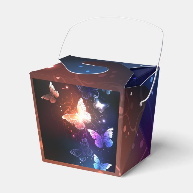 Glowing Night Butterflies Favour Box (Front Side)