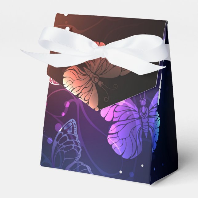 Glowing Night Butterflies Favour Box (Front Side)